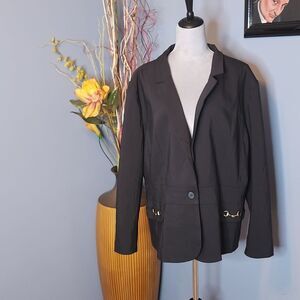 Ashley Stewart 1 Button Jacket with Hardware on Pocket Size 24 NWT